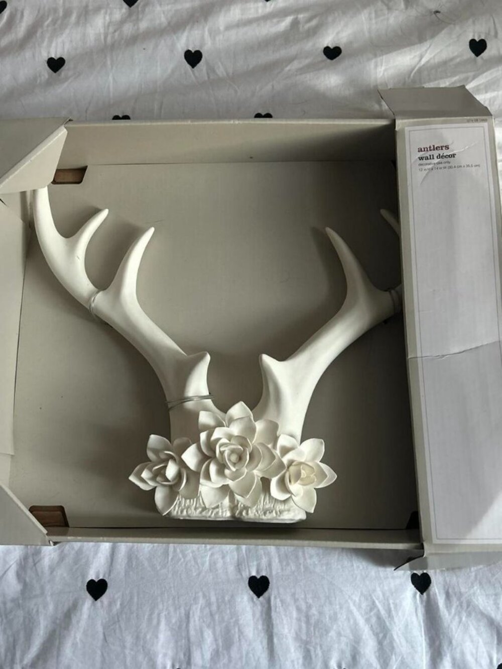 New White Enamel Deer Antlers